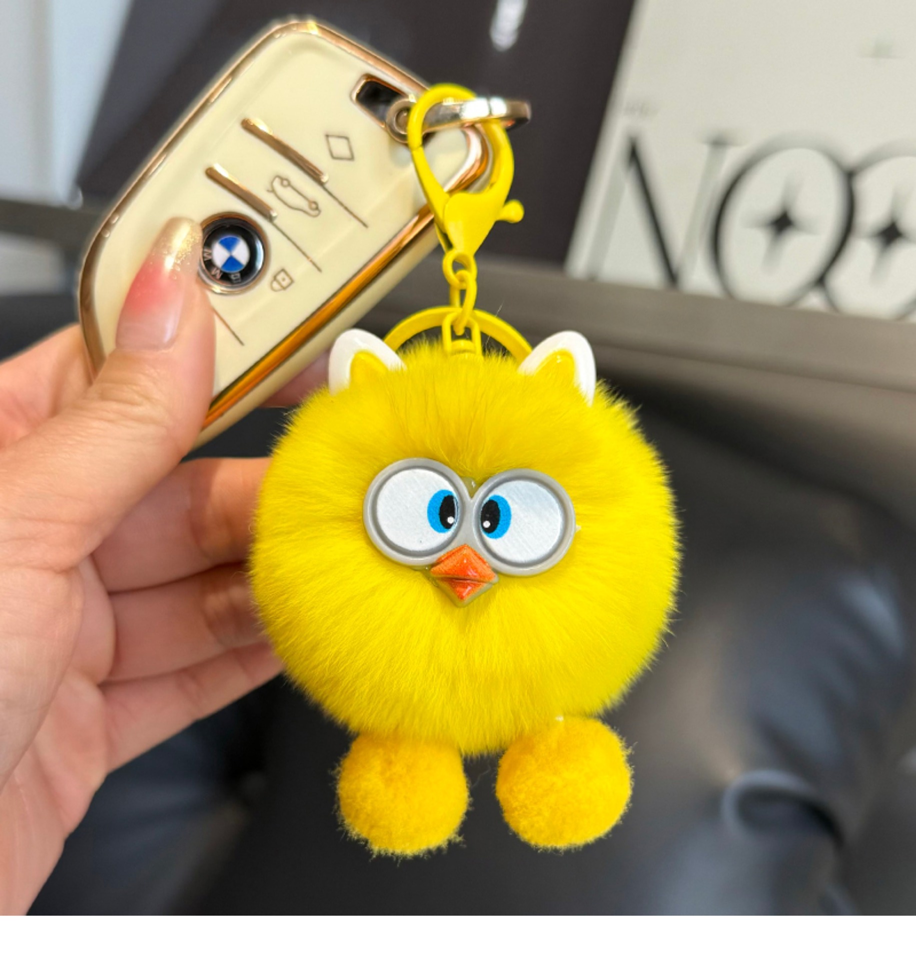 Little Coal Ball Doll Cartoon Car Keychain
