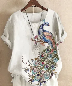 New Short-sleeved T-shirt Flower And Plant Painting 3D Digital Printing Top - Style 2-M - View 1