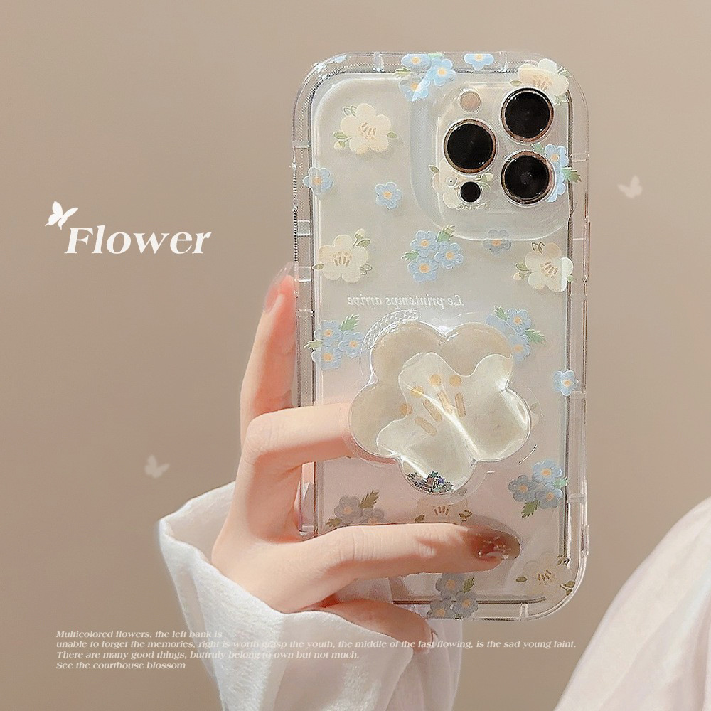 Floral Phone Case With A Minimalist Oil-leather Stand