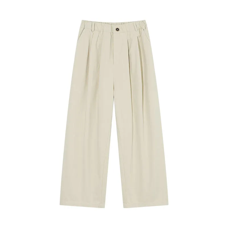 Straight Casual Pants Women's Trousers Wide Leg Pants - Beige