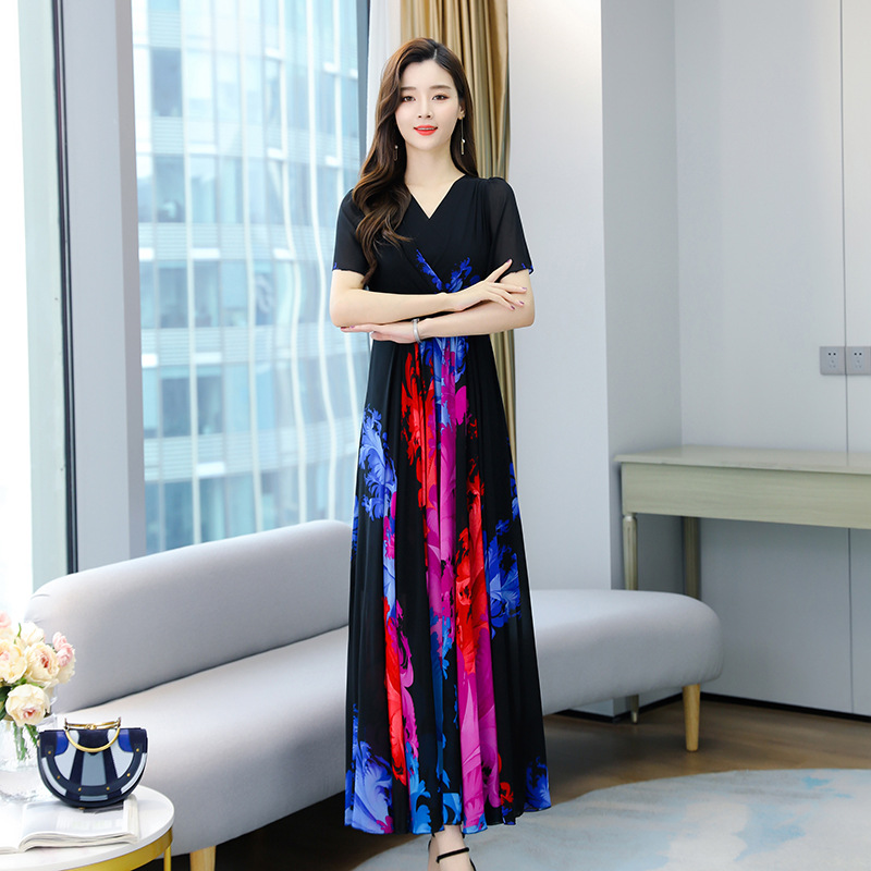 Chiffon Long Waist Slimming Temperament Maxi Skirt To Ankle