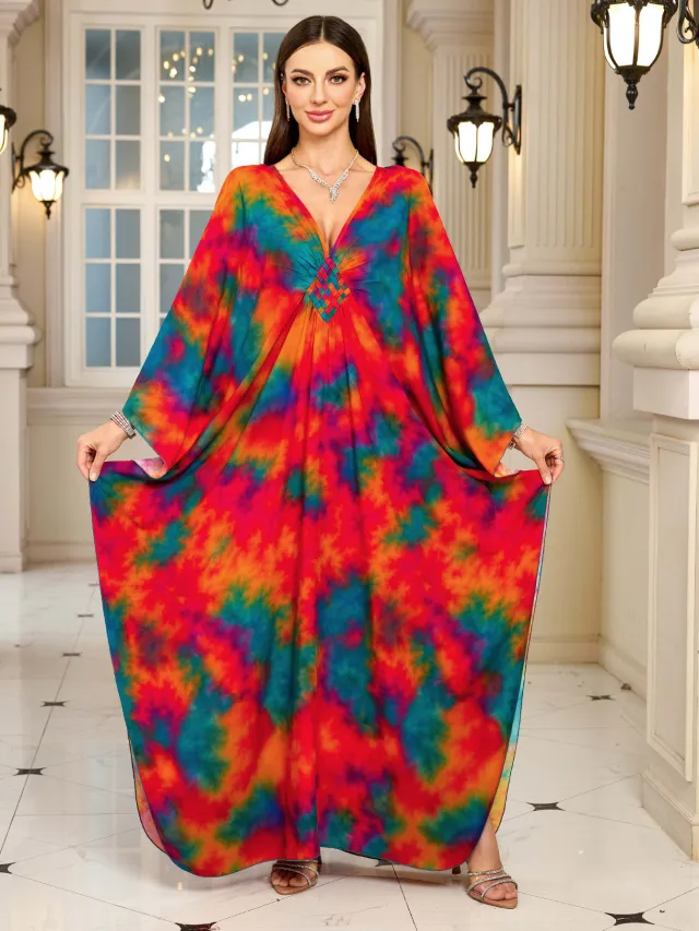 Fashion Personalized Cotton Printed Beach Dress Women Zs246334Tie Dyed - Shop at LoveMi