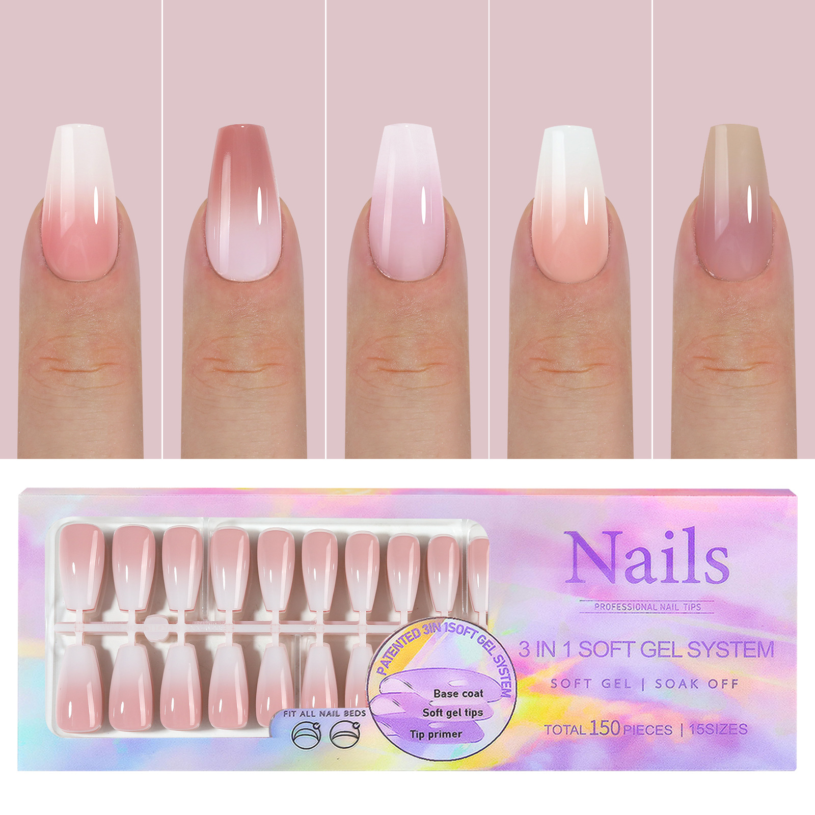 Manicure Wear Nail French Seamless Wear Nail Detachable