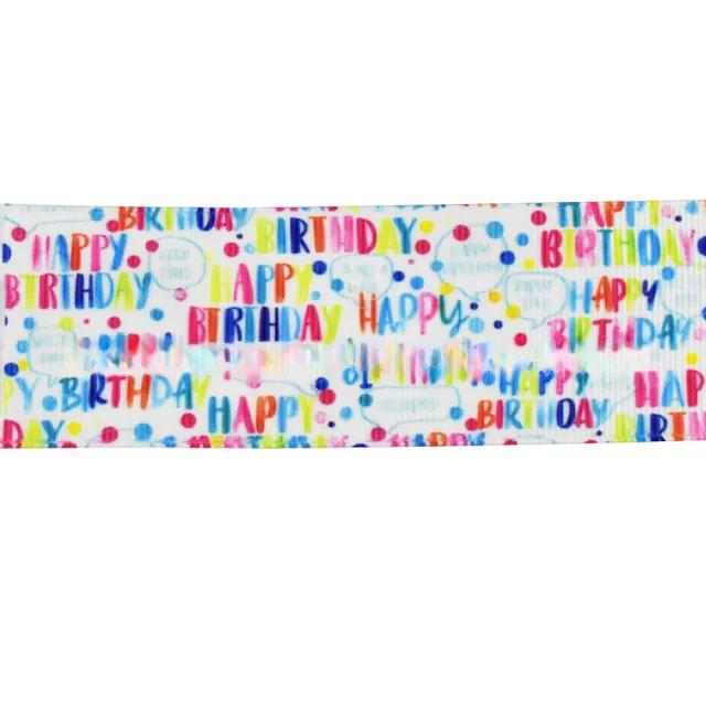 Printed Ribbon Hair Accessories Dacron Ribbon Gift Ribbed Band Holiday Happy Birthday Ribbon Wine Red - Shop at LoveMi