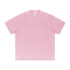 Solid Colour Loose Half-sleeved T-shirt - Pink - View 1
