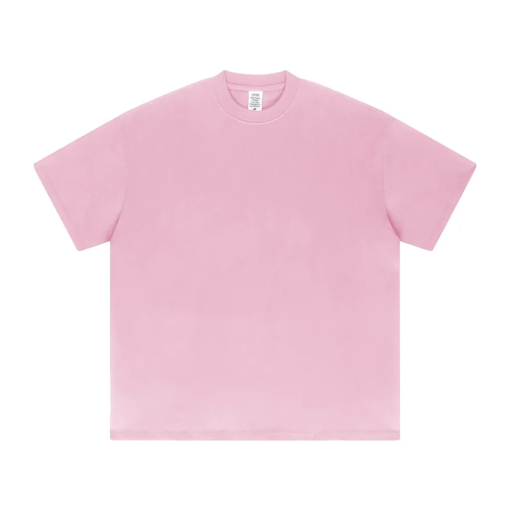 Solid Colour Loose Half-sleeved T-shirt - Pink