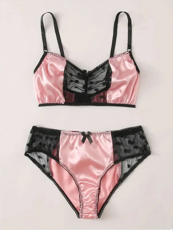 Lace Black Dot Strap Split Sexy Underwear Black - Shop at LoveMi