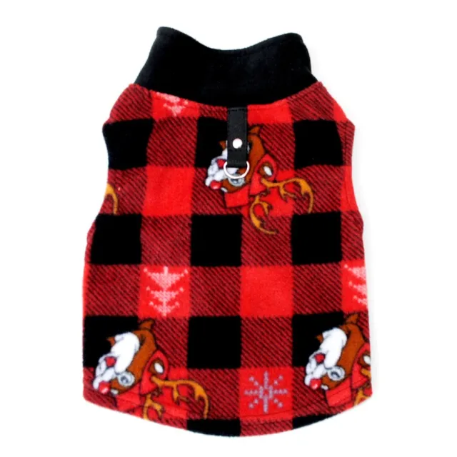 Pet Clothes Dog Autumn And Winter Polar Fleece Traction Buckle Strong Red Plaid - Shop at LoveMi