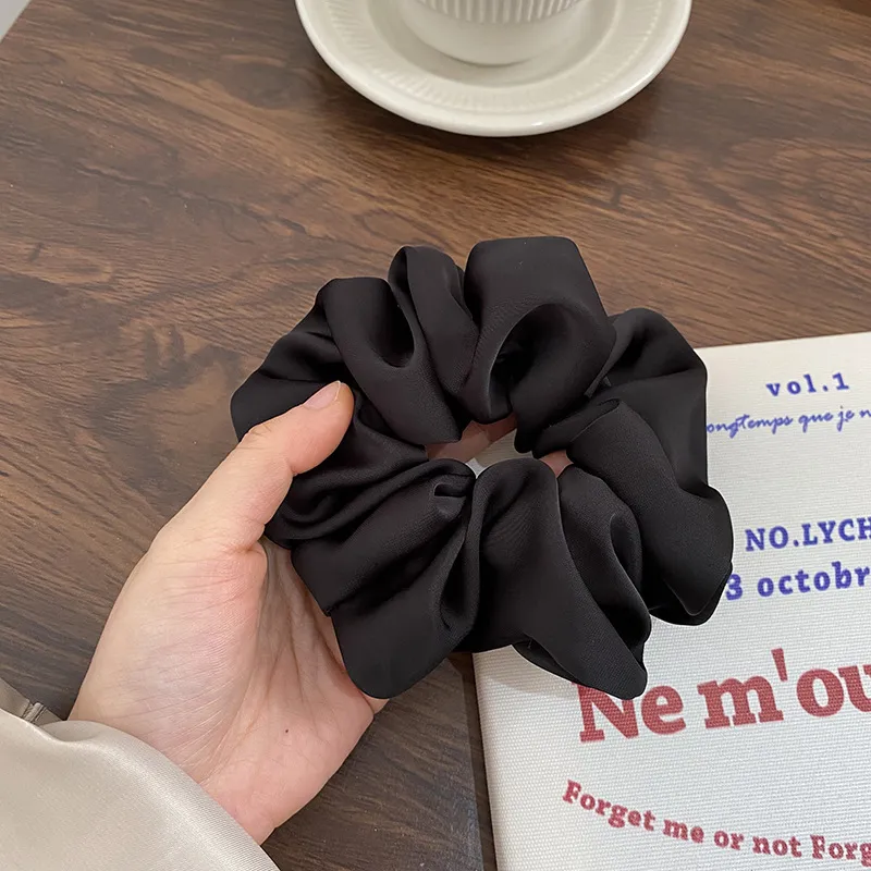 French Sweet Ins Style High-grade Satin Hair Ring - Black