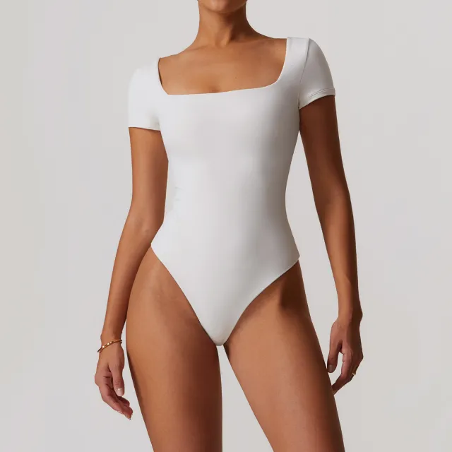 Brushed Waist Yoga Jumpsuit Women's Quick drying Breathable Milky White - Shop at LoveMi