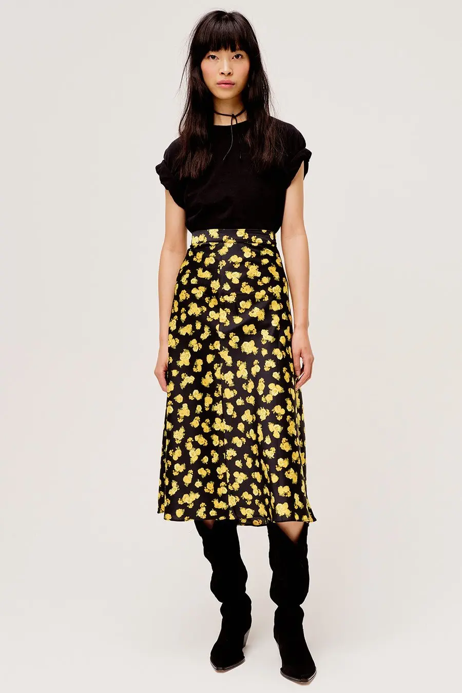 Title 1, Dames midi rok met vintage bloemenprint, stijlv...