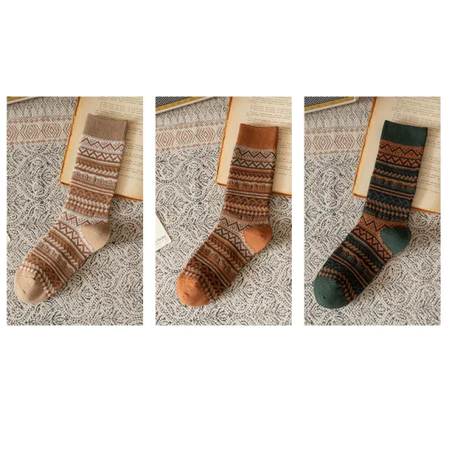 Women's Mid calf Socks Retro Thickened Long Socks Type A Average Size - Shop at LoveMi