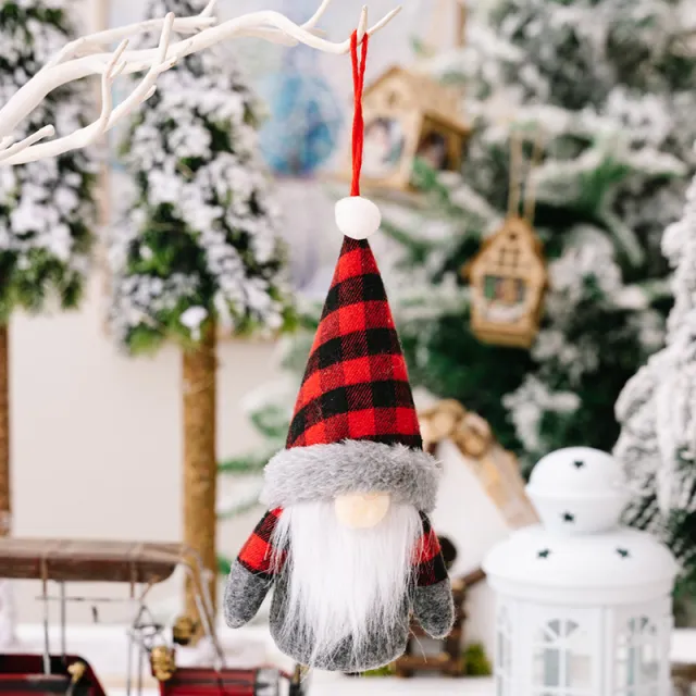 Christmas Decoration Items Faceless Dolls Red And Black Plaid Doll A - Shop at LoveMi