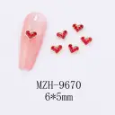 Glass New Year Nail Ornament Red Bow Accessories view 6
