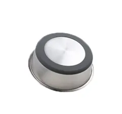 Silicone Pet Bowl Stainless Steel Dog Bowl Dog Food Bowl Feeding Drinking Pet Supplies Cat Bowl - Gray - View 1