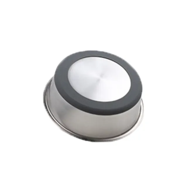 Silicone Pet Bowl Stainless Steel Dog Bowl Dog Food Bowl Feeding Drinking Pet Supplies Cat Bowl Gray - Shop at LoveMi