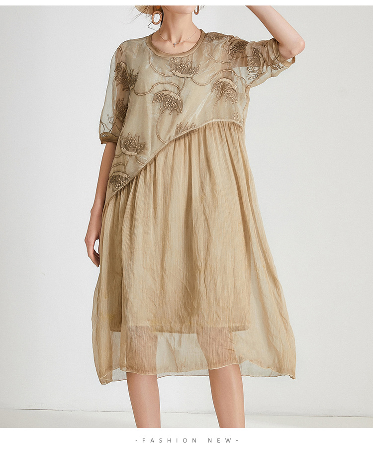 Embroidered Chiffon Midi Dress, picture 5 of 11