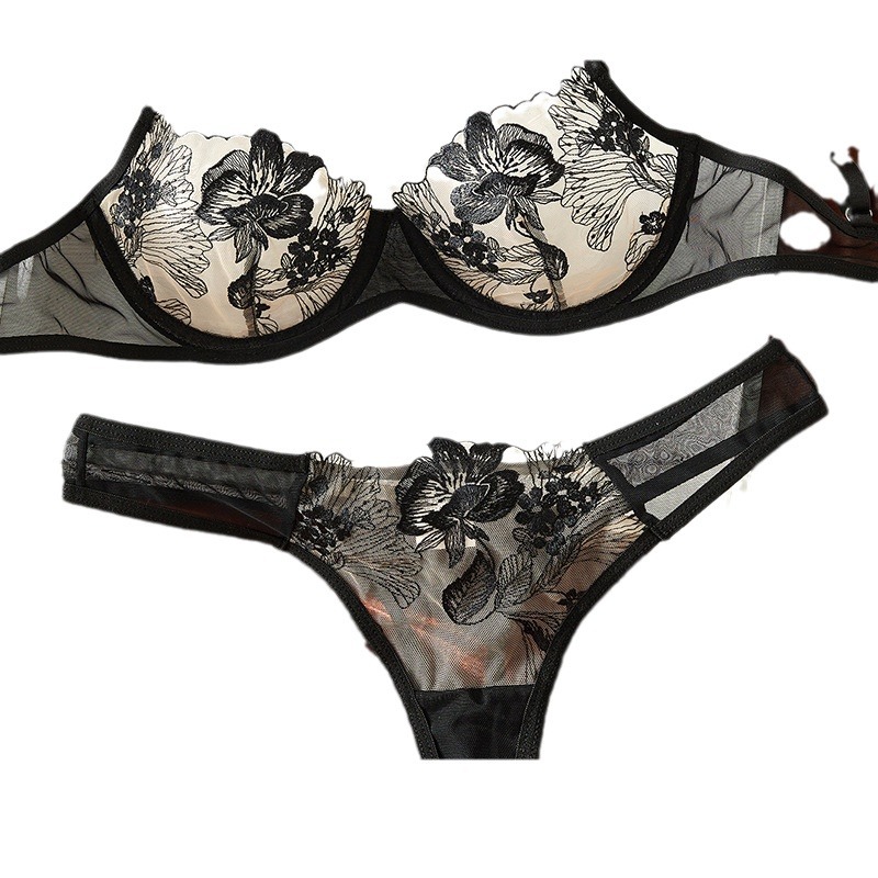 Sexy Lace Underwear Push Up Bra Anti-sagging Breast Holding Bra Set 4