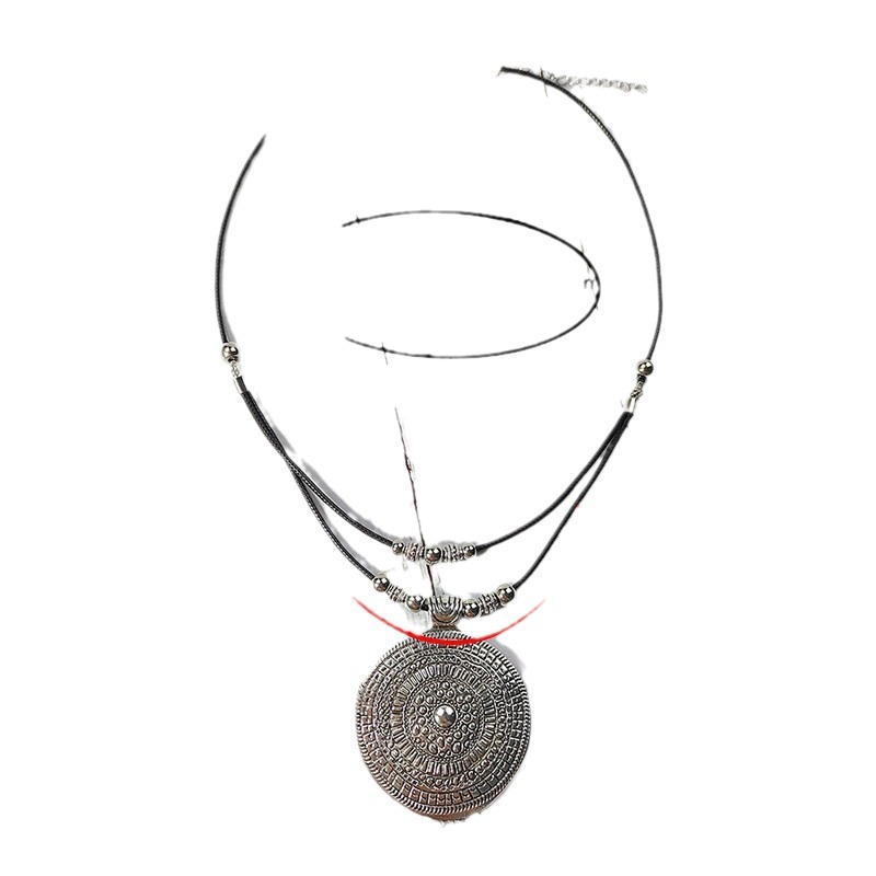 Silver-Tone Round Tag Necklace, picture 4 of 5