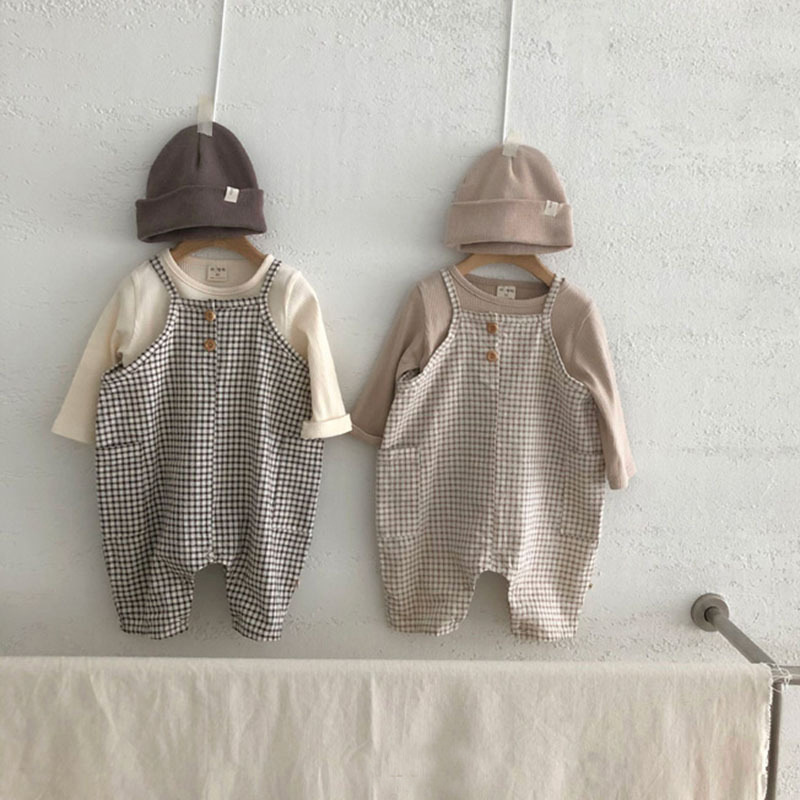 Title 2, Infant Childrens Clothing Solid Color Plaid Su...