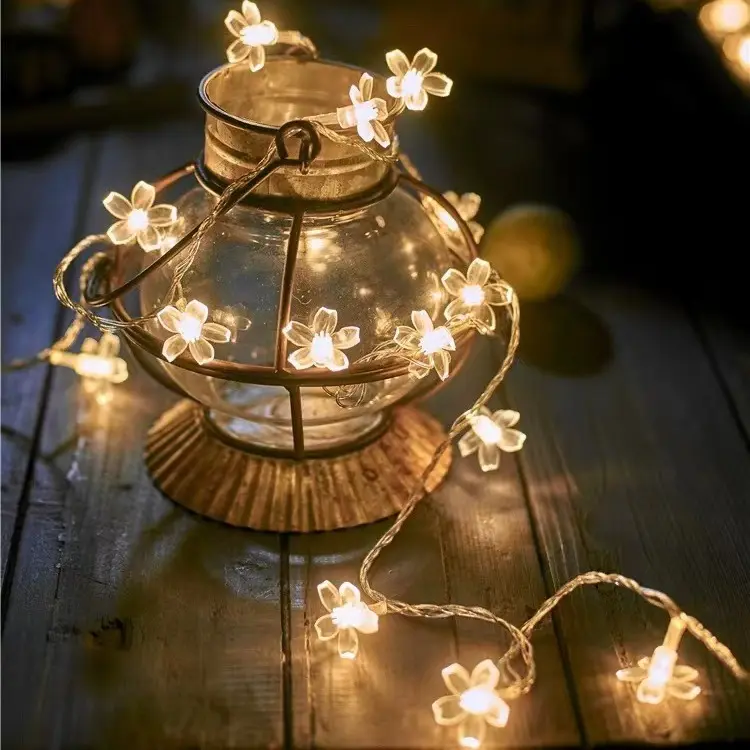 Solar-Powered Cherry Blossom String Lights