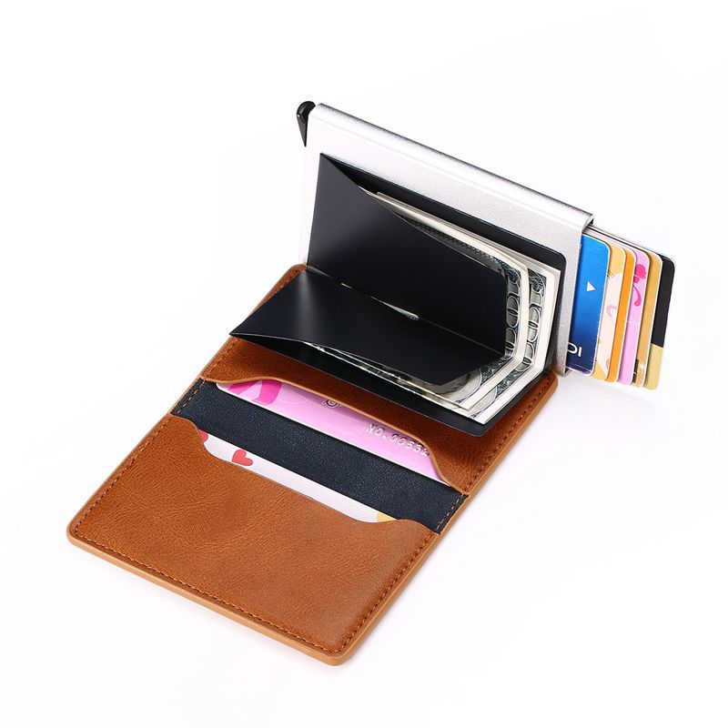 Men's Metal Anti-magnetic ID Card Holder New Student Wallet Business Card Holder