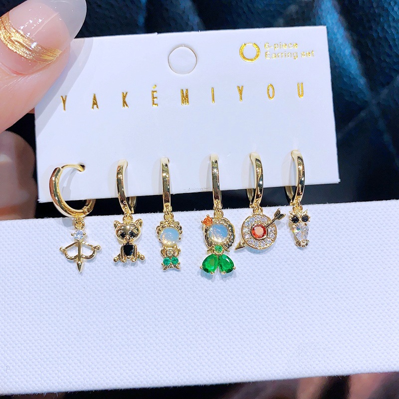 Women's Fashion Personalized Color Zircon Earrings