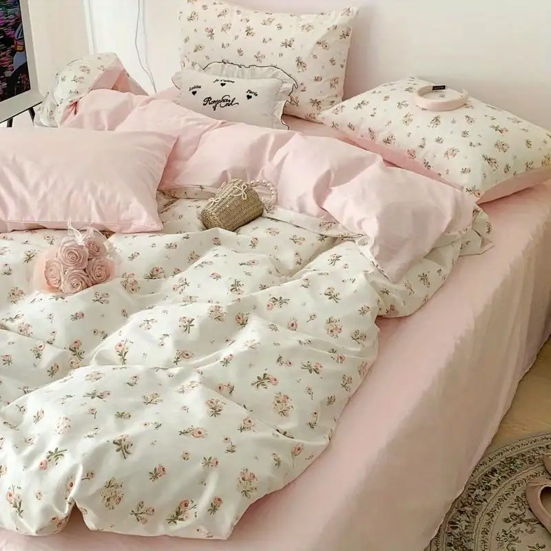Soft Washed Cotton Bedding Four-Piece Set College