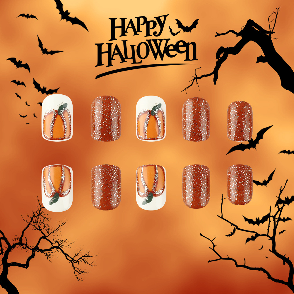 Halloween-style Short Square Ready-to-wear Nails