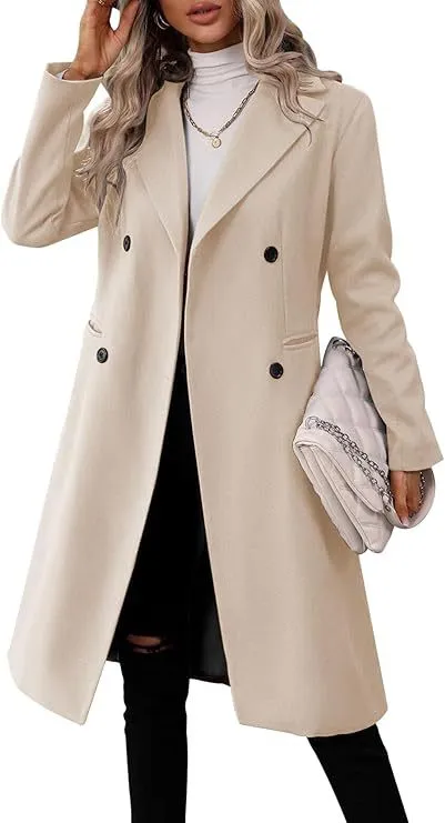 Autumn And Winter New Women's Clothing Long Woolen Coat Women Beige - Shop at LoveMi