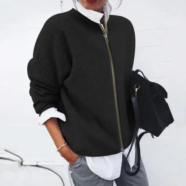 Women's Round Neck Soft Sweater Casual Coat Sweater Black - Shop at LoveMi