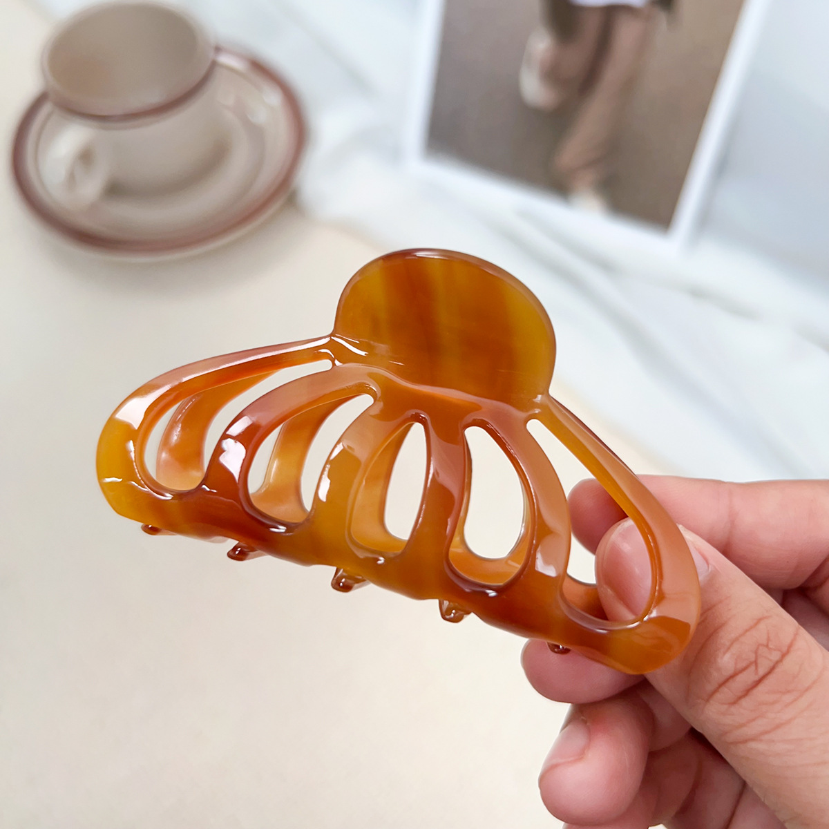 New Korean-style Acetate Lantern Hair Clip, Pumpkin-shaped Claw Clip — foto 9