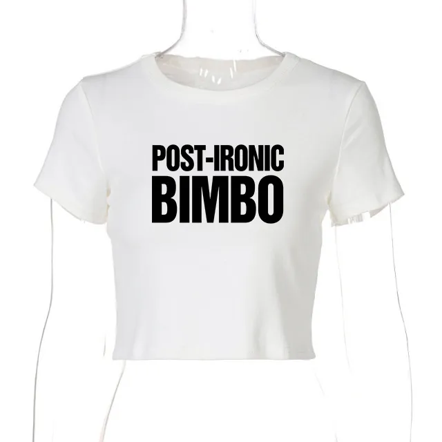 Round Neck Short Sleeve Letter Women's Printed Wear Top T shirt White - Shop at LoveMi
