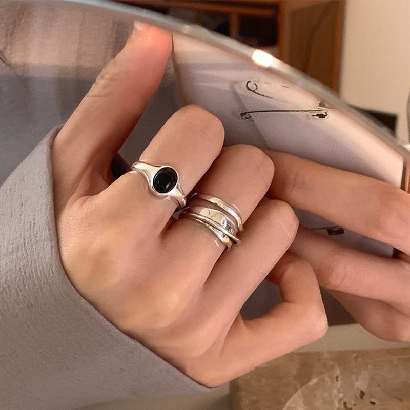 Oval Black Zircon Ring, picture 4 of 5