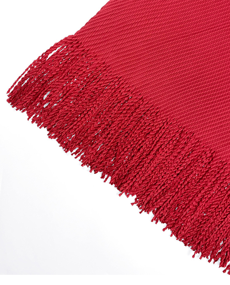 Summer High Waist Pure Color All-matching Tassel Skirt