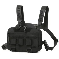 Men's Outdoor Riding Sports Vest Pannier Bag - Black - View 1