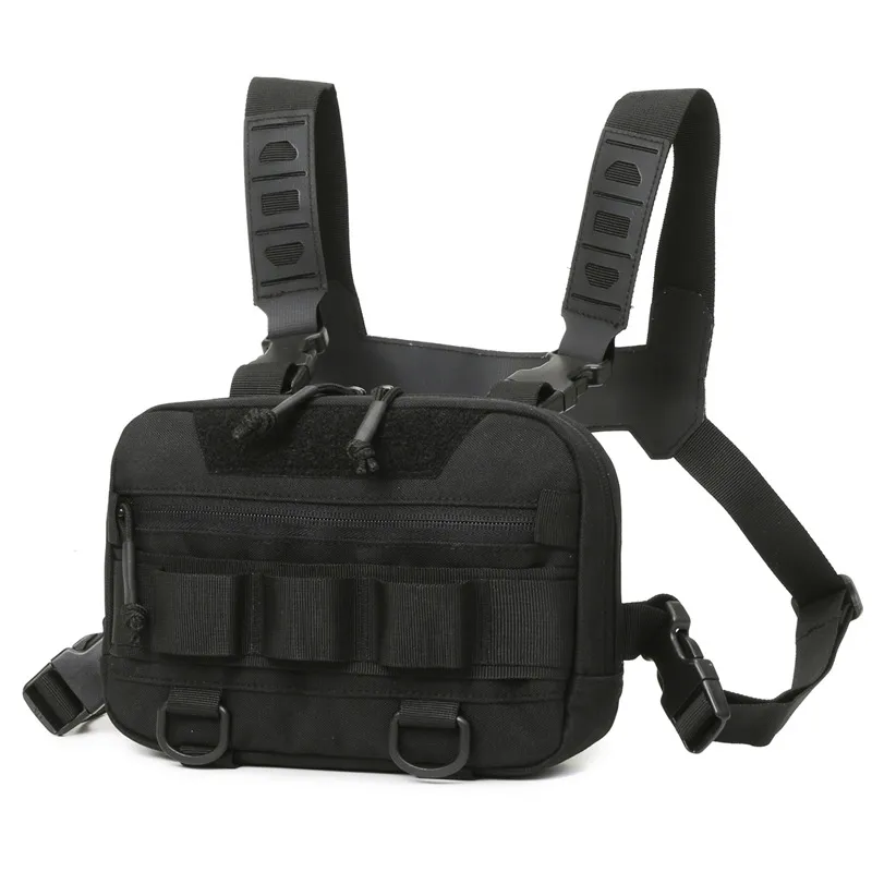 Men's Outdoor Riding Sports Vest Pannier Bag - Black