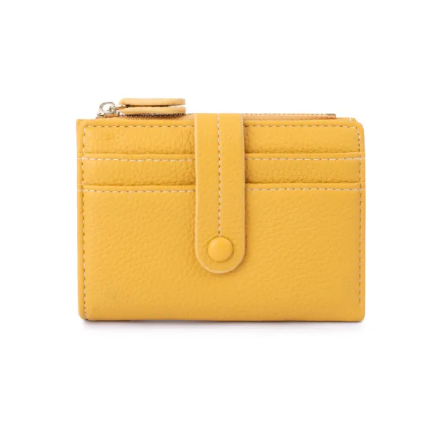 Women Short Wallets PU Leather Plaid Female Purses Solid Card Holder Wallet Fashion Woman Small Wallet With Coin Purse Yellow - Shop at LoveMi