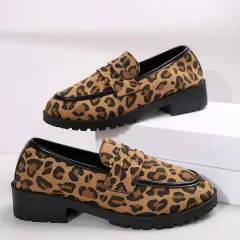 New British Style Fashion Temperament Wild Pumps - Leopard - View 1