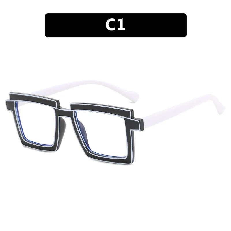 Quadratic Plain Ins Square Anti-Blue Ray TR90 Glasses - White
