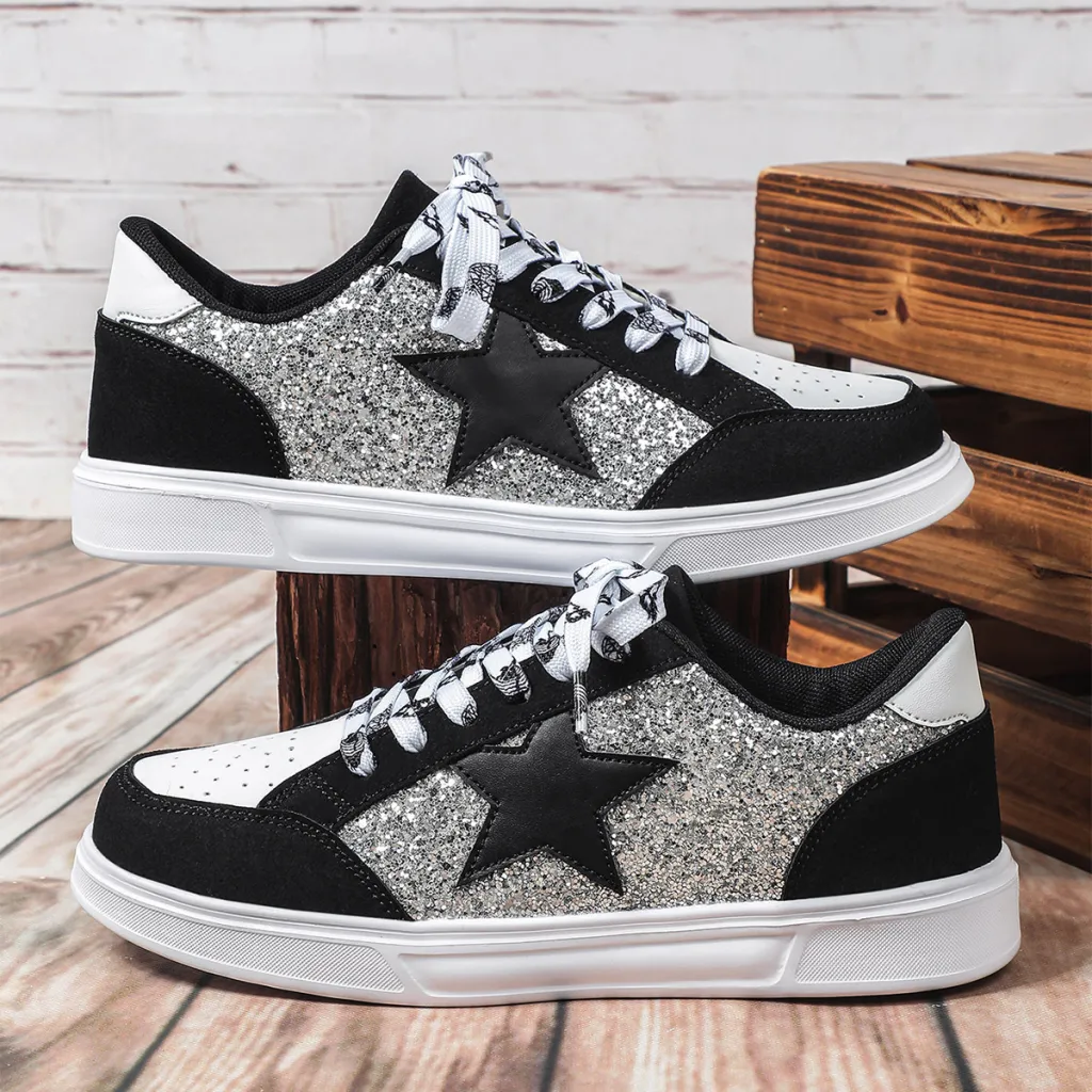 Women's Trendy Casual Sneaker Couple Leopard Print All-match Sequins - Leopard