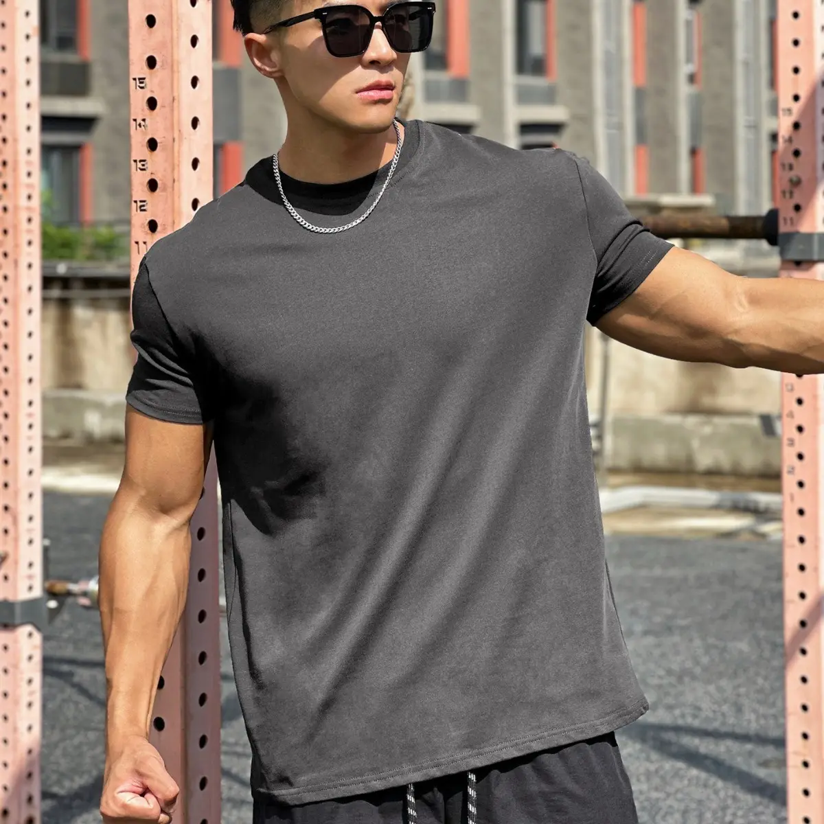 Muscle Sports Loose Cotton Fitness Short Sleeve