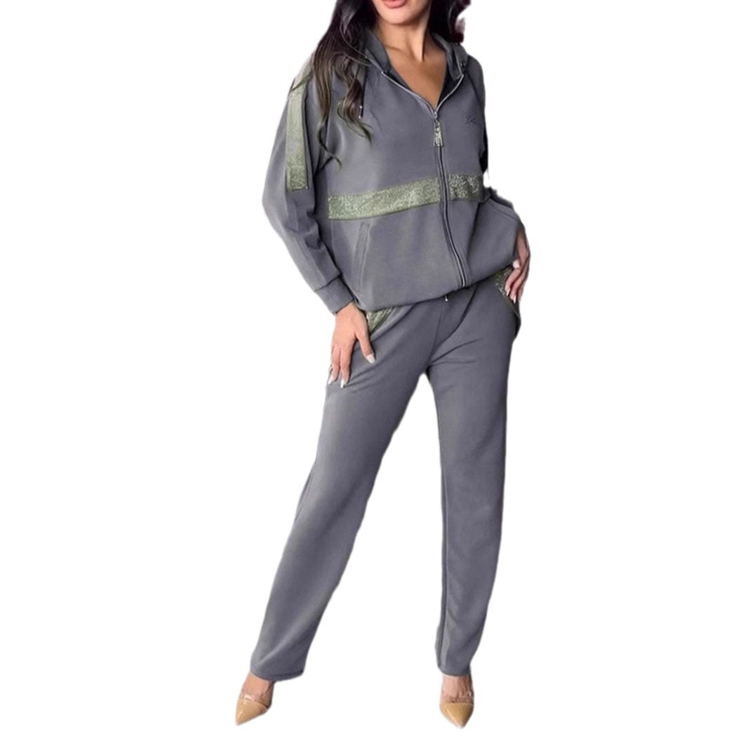 Women's Long-sleeved Trousers Sweater 2-piece Set