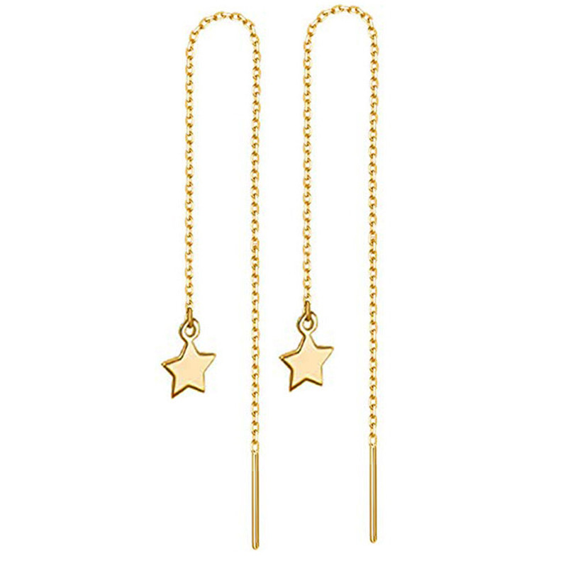 Fashion Crystal Pendant Long Ear Threads