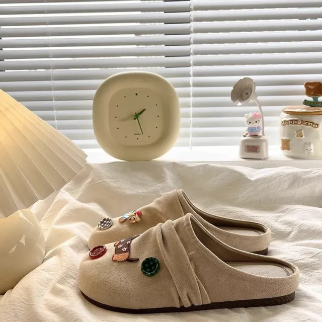 Retro Closed Toe Half Slippers Women's Outdoor Summer Soft Bottom Fashion Sandals Beige - Shop at LoveMi