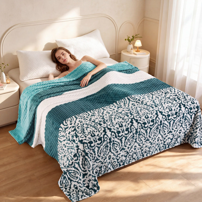Bean-Shaped Velvet Nap Blanket, picture 3 of 7