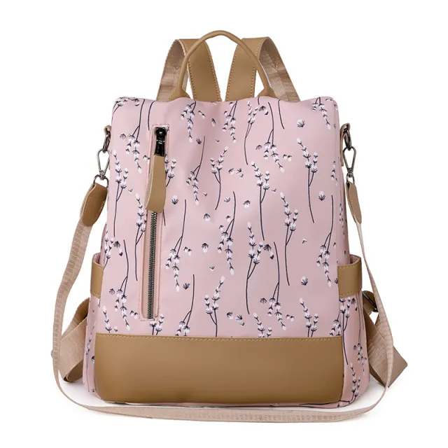 Large Capacity Casual Oxford Cloth Lightweight Backpack Pink - Shop at LoveMi