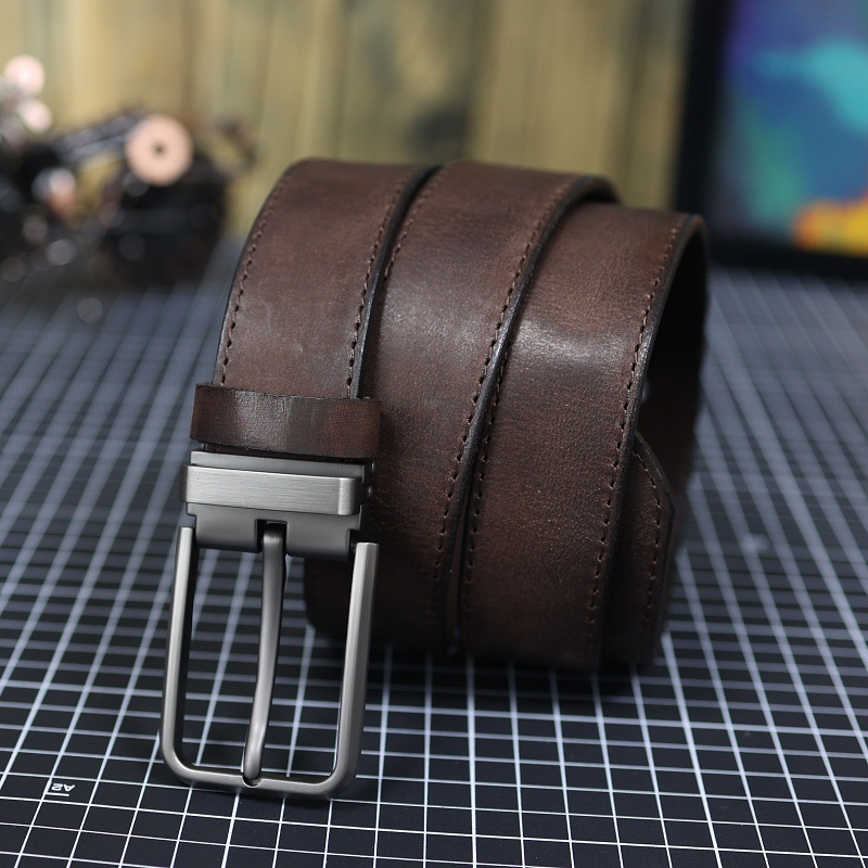 Men's Vintage Genuine Leather Belt With Pin Buckle 10 e923c7d1 0b34 457b 9141 65c50a941400