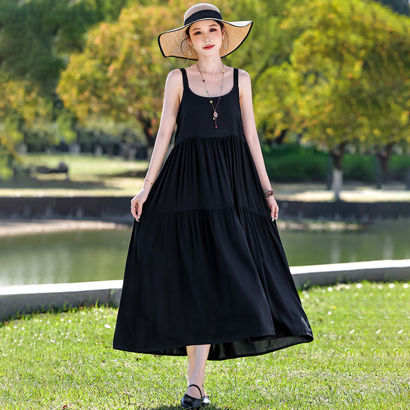 Beach Vacation French Style Floral Maxi Dress