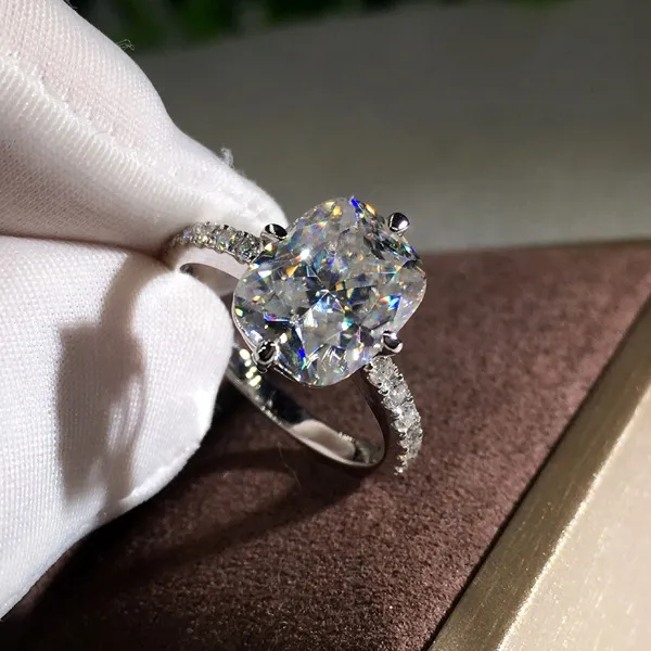 Women's Moissanite Four Prong Princess Cut Ring White Gold Color - Shop at LoveMi